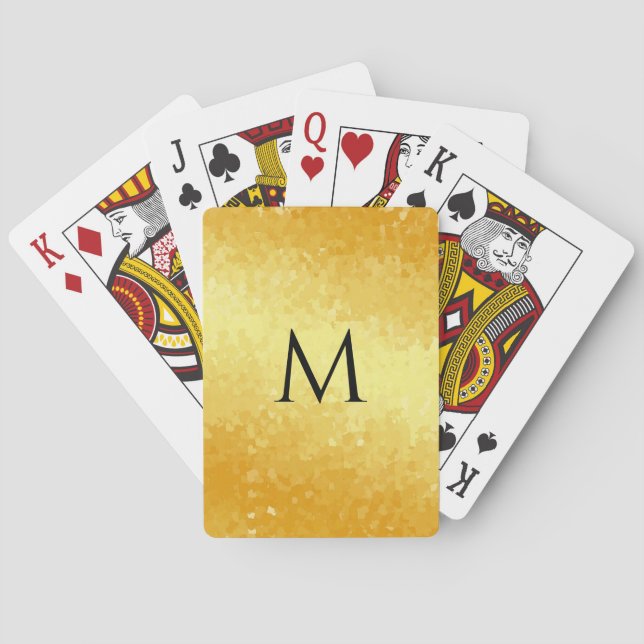 Jeu De Cartes Modèle Monogram Faux Gold Metallic Look (dos)