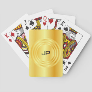 Jeu De Cartes Modèle monogramme moderne Elégant Faux Gold