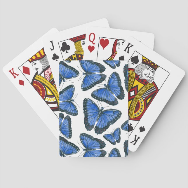 Jeu De Cartes Modèle motif de papillon bleu morpho (dos)
