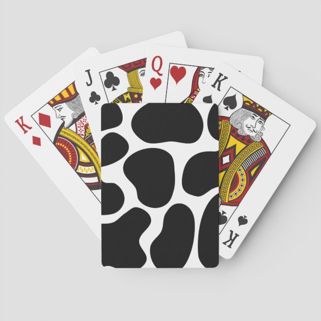 Jeu De Cartes Modèle noir et blanc d'impression de vache (dos)