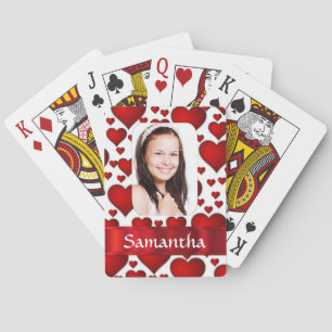 Jeu De Cartes Modèle photo à coeur rouge
