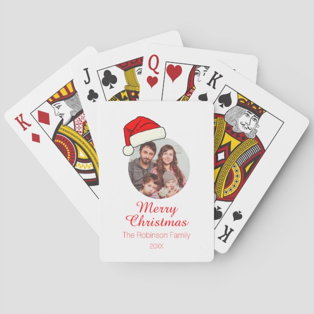 Jeu De Cartes Modèle photo texte personnalisé noël (dos)