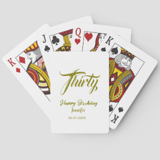 Jeu De Cartes modèle thi or 30e anniversaire ajouter nom date an