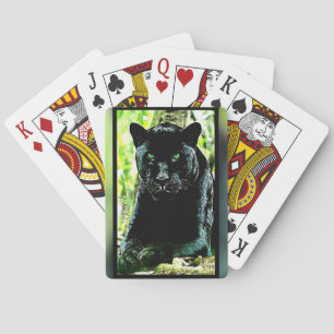 Jeu De Cartes Modèles Big Cat : Panthère noire teintée verte
