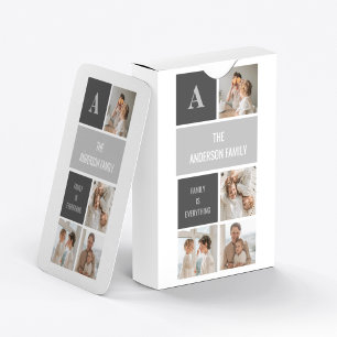 Jeu De Cartes Moden 3Collage Photo & Grey Meilleur Cadeau Famili