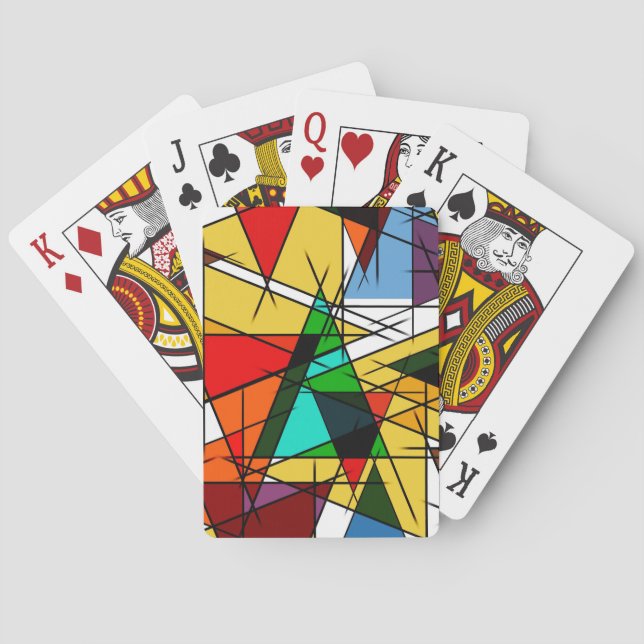 Jeu De Cartes Modern Triangle Colorful Geometric  (dos)