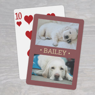Jeu De Cartes Moderne 2 Photo Dog ou n'importe quel nom Bourgogn