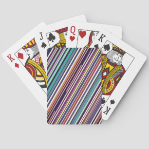 Jeu De Cartes Moderne Abstrait à Rayures Verticales en Plum et S