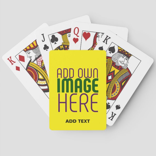 JEU DE CARTES MODERNE ÉDITABLE SIMPLE JAUNE MODÈLE TEXTE IMAGE (dos)