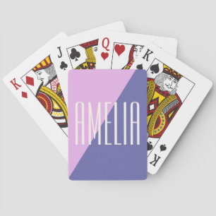 Jeu De Cartes Moderne Géométrique Rose Violet Nom Personnalisé