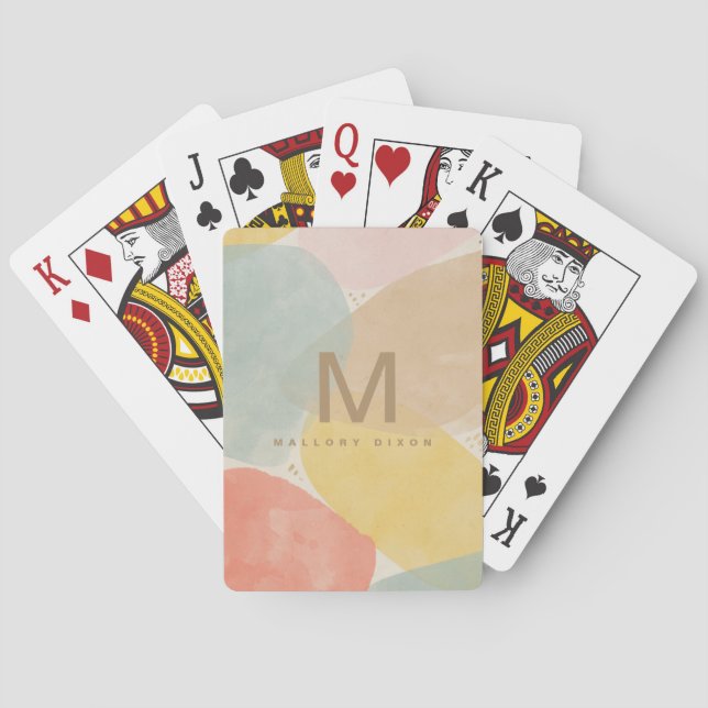 Jeu De Cartes Moderne Monogramme Abstrait Coloré  (dos)