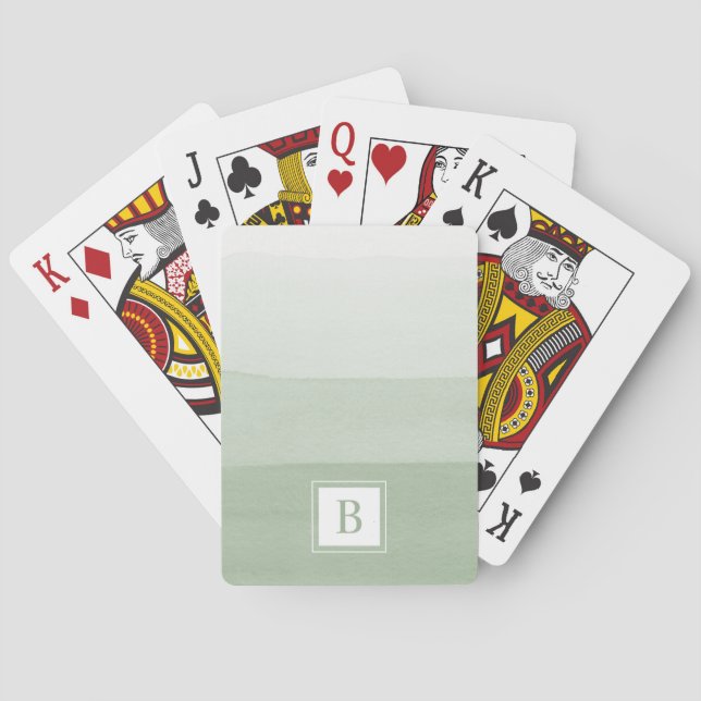 Jeu De Cartes Moderne Monogramme Vert (dos)