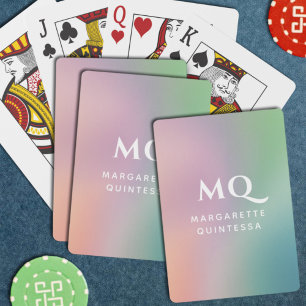 Jeu De Cartes Moderne Pastel coloré et Initiales de Monogramme b