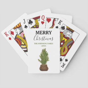 Jeu De Cartes Moderne Russe Aquarelle Noël Arbre de Noël