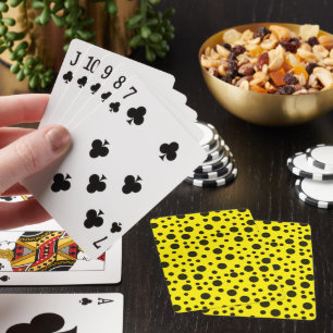 Jeu De Cartes Moderne Simple Noir pois motif jaune point