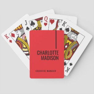 Jeu De Cartes Moderne Simple Noir Rouge Minimaliste Texte Gras N
