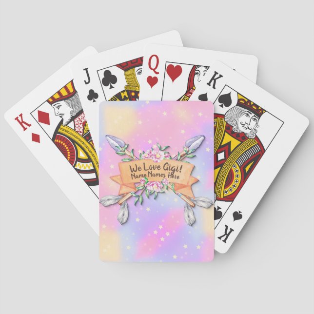Jeu De Cartes Modifier le texte Ajouter le nom Gigi Boho Flèches (dos)