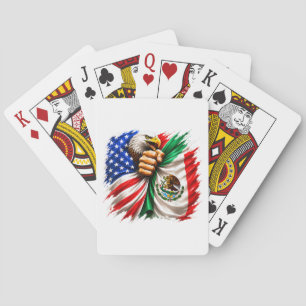 Jeu De Cartes Mois du patrimoine hispanique Drapeau USA Mexique