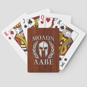 Jeu De Cartes Molon Labe Laurels guerrier spartiate Décor en boi