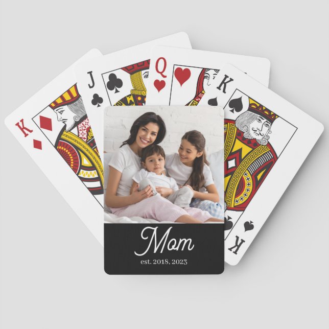Jeu De Cartes Mom Established Black White Script Photo (dos)