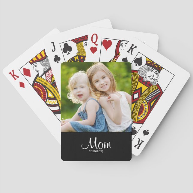 Jeu De Cartes Mom Established Black White Script Photo (dos)