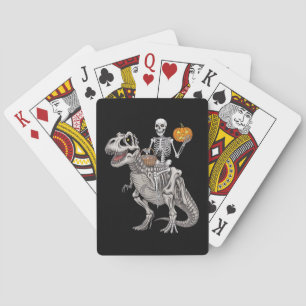Jeu De Cartes Momie à cheval sur un squelette Dinosaure T rex Ha