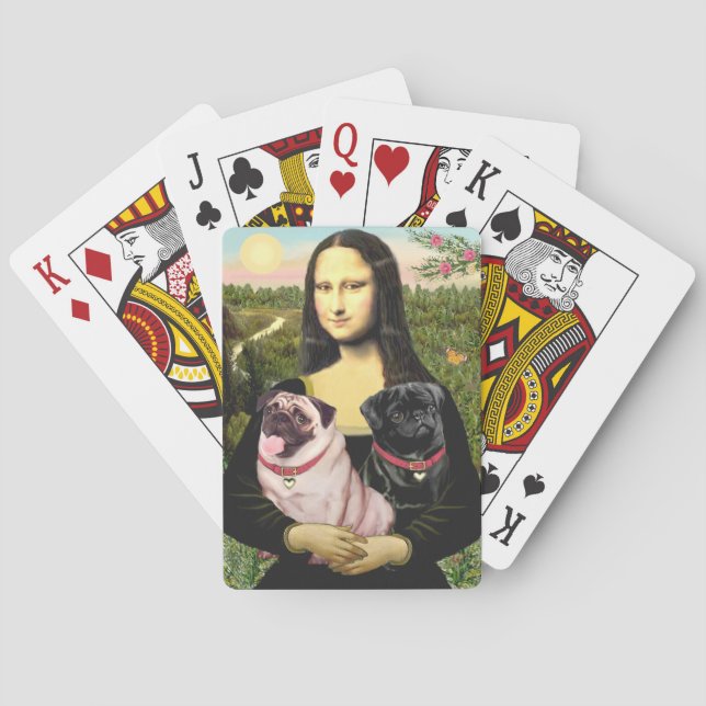 Jeu De Cartes Mona Lisa - Deux Pug (dos)