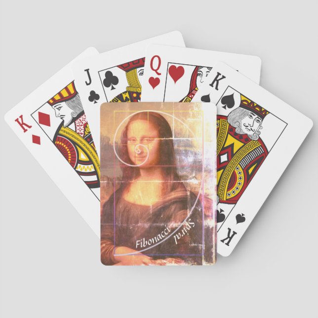 Jeu De Cartes Mona Lisa Fibonacci Spirale Texte personnalisé (dos)
