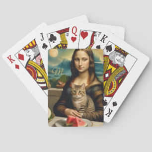 Jeu De Cartes Mona Lisa & son chat - monogramme 