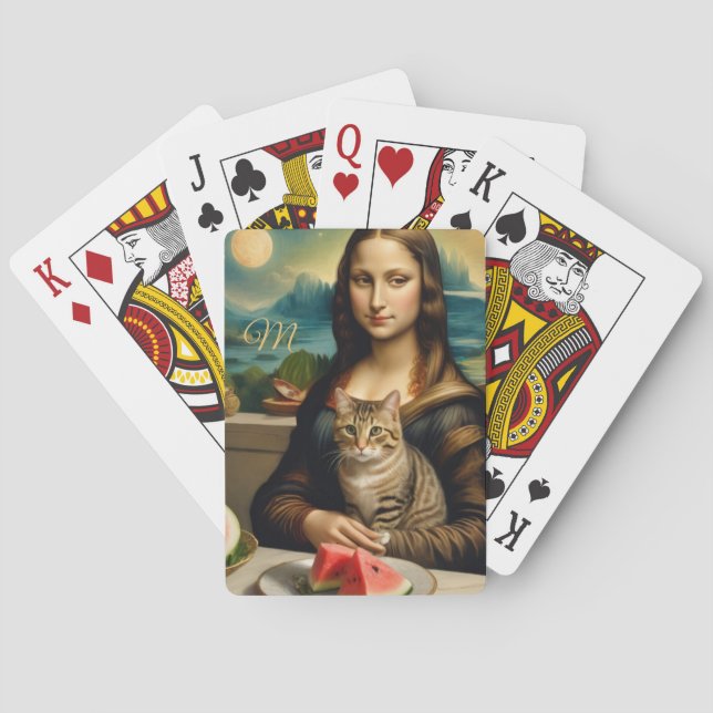 Jeu De Cartes Mona Lisa & son chat - monogramme  (dos)