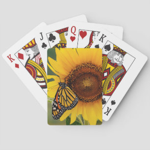Jeu De Cartes Monarque Butterfies sur le tournesol