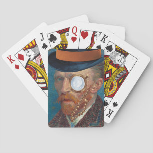Jeu De Cartes Monocle Van Gogh En Haut Chapeau Jouer Des Cartes