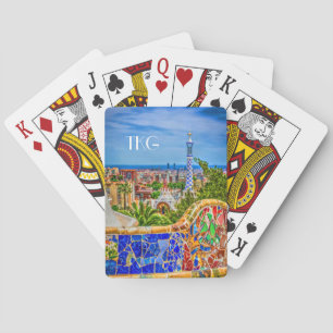 Jeu De Cartes Monogram Barcelona Parc Guell Europe Photo Moderne
