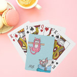 Jeu De Cartes Monogram Funny Whimsical Chats tendance moderne<br><div class="desc">Ce design moderne comprend deux chats fantaisistes avec un monogramme personnalisé #playingcards #cardgames #gamesnight #monogram #personalizedcadeaux</div>