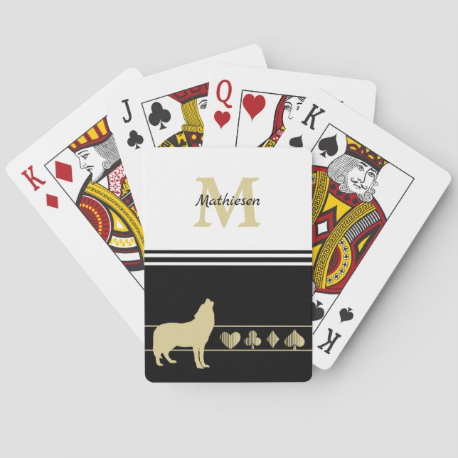 Jeu De Cartes Monogram Gold Silhouette Wolf (dos)