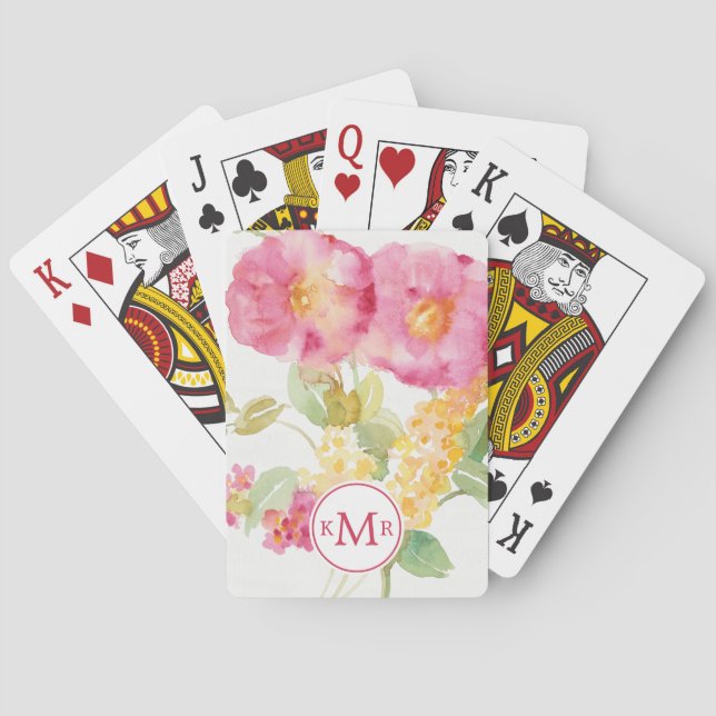 Jeu De Cartes Monogram | White Daisy on Blue (dos)