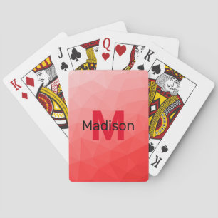 Jeu De Cartes Monogramme à motif de maille géométrique à dégradé