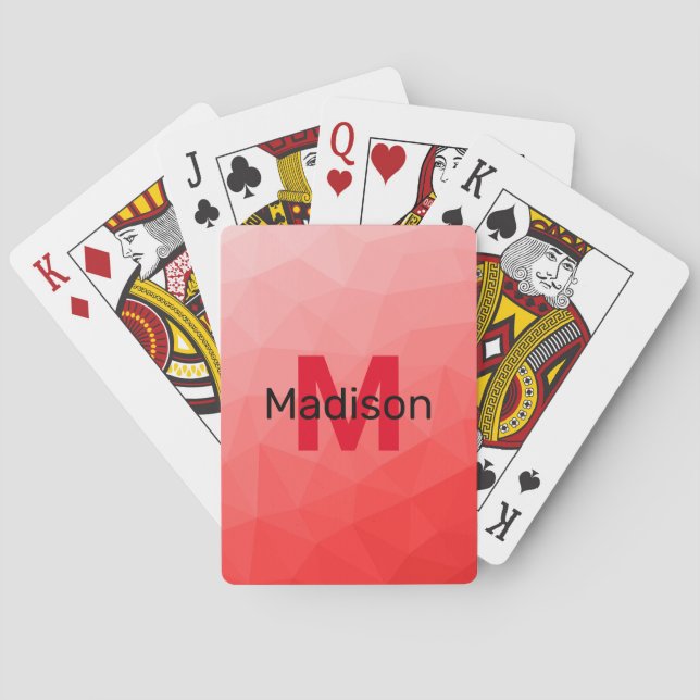 Jeu De Cartes Monogramme à motif de maille géométrique à dégradé (dos)