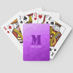 Jeu De Cartes Monogramme à motif de maille géométrique violet
