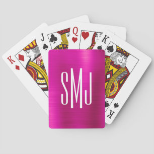 Jeu De Cartes Monogramme À Trois Lettres En Papier D'alu Dégradé