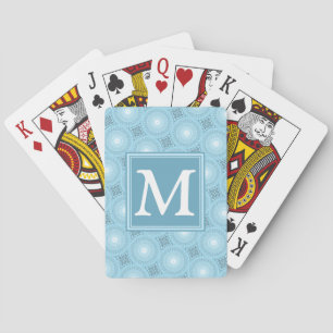 Jeu De Cartes Monogramme ange bleu cercles motif