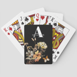 Jeu De Cartes Monogramme Aquarelle Fleurs sauvages floraux