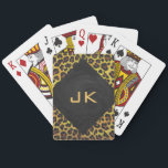 Jeu De Cartes Monogramme avec léopard Brown et jaune<br><div class="desc">Elégant et tendance Léopard Noir, Brown et Jaune tacheté Motifs par Imagine That! Design sur l'électronique, les accessoires, et les cadeaux élégants avec notre touche unique de texture et de pizzas est sûr de satisfaire les besoins des amateurs d'empreintes de léopard et de jungle naturelle posters de animaux de tous...</div>