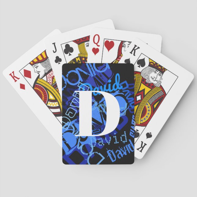 Jeu De Cartes Monogramme bleu créatif (dos)