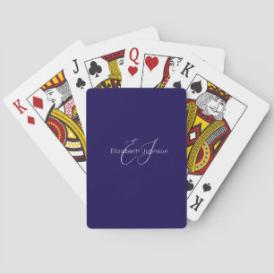 Jeu De Cartes monogramme bleu et blanc