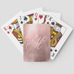 Jeu De Cartes Monogramme brillant Faux Rose Gold Foil