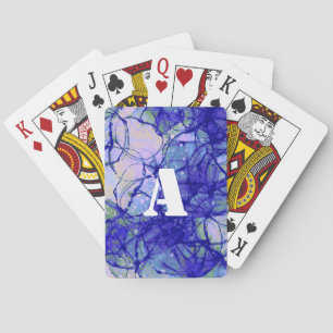 Jeu De Cartes Monogramme Cool Bleu Art Abstrait
