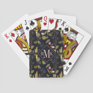 Jeu De Cartes Monogramme Dark Summer Night Cactus Motif