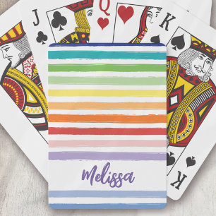 Jeu De Cartes Monogramme de bande arc-en-ciel