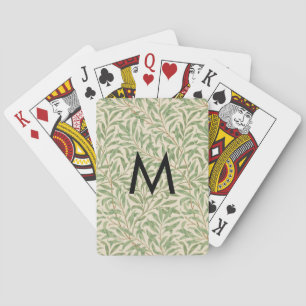 Jeu De Cartes Monogramme de branche de saule Art Nouveau William